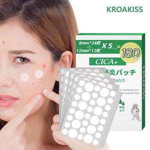 KROAKISS 여드름 패치 색소 침착 제거 잡티 개선 얼굴 미백 여드름 제거 피부 트러블 케어 패치 저자극 피부 관리 패치, 36개, 3개입