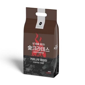 숯크라테스 캠핑용 바베큐숯 구이용 베트남 커피나무 비장탄 숲 1kg 3kg, 커피비장탄 1kg, 1개