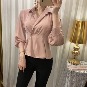 [3size] 쉬폰 핀턱 랩블라우스