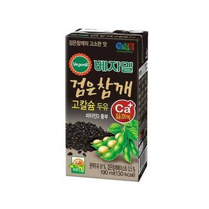 베지밀 검은참깨 고칼슘 두유 190ml 팩, 48개