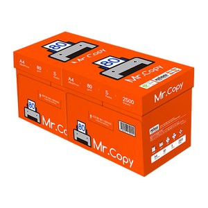 미스터카피 MR copy 무림제지 A4 80g 2BOX 5000매, 상세페이지 참조, 상세페이지 참조, 단품