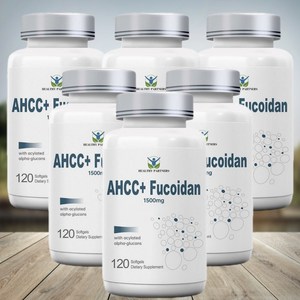 헬시파트너 AHCC 후코이단 1500mg 베타글루칸 표고버섯 균사체 알파글루칸 미역귀 무관세, 6개, 120정