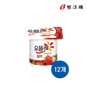 요플레 딸기, 85g, 12개