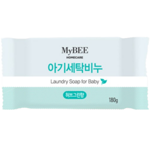 마이비 아기 세탁비누 허브그린향 180g, 3개