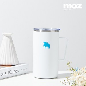 MOZ 스웨덴 316 스텐 진공 머그컵 스텐머그컵 보온머그컵 보온컵, 퓨어화이트, 600ml, 1개