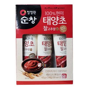 청정원 순창태양초찰고추장 여행용고추장 60gx3개 /, 180g, 1개