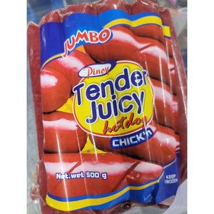 JUMBO Tende Juicy J 텐더 쥬시 점보 핫도그 치킨, 1개, 500g