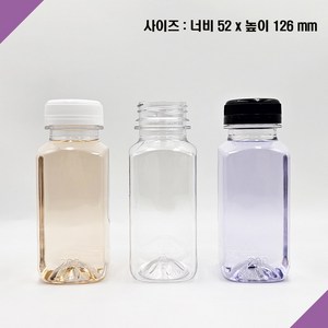 [보틀스] 200페트병 200미리 200ml 투명 사각 페트병 주스병 플라스틱병 공병 소분병 작은병 소용량 미니병 국산, 노랑(38파이), 1개