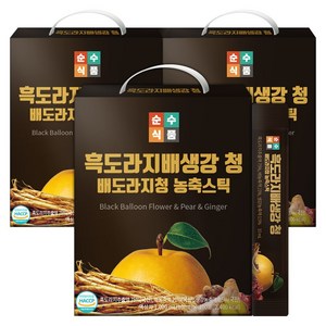 순수식품 흑도라지 배 생강 청 스틱, 10ml, 300개