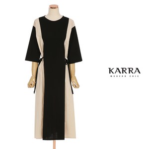 KARRA (77까지)더블배색7부소매원피스_A4F0021