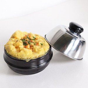 국내산 계란천재 김선생 폭탄 계란찜기 세트_(중) (계란찜 뚝배기 + 뚜껑set), 1세트, 13.5cm