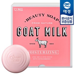 샤워메이트 산양유 딸기 비누, 90g, 48개