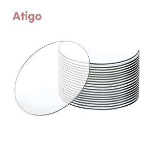 ATIGO / 국산 2mm 원형 투명 아크릴 판 2T 재단 홀가공 타공 무료, 1개, 51 ~ 80mm