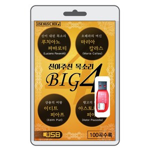 (정품 음악USB) BIG4 (신이 주신 목소리) 137곡 수록 (파바로티 마리아칼라스 피아졸라 에디트피아프)