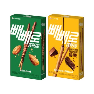 롯데제과 누드 초코필드 빼빼로45g+아몬드빼빼로32g, 32g, 40개