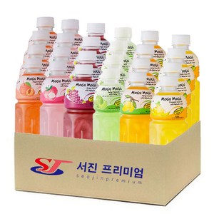 [서진프리미엄] 모구모구 6종혼합(복숭아+리치+포도+멜론+망고+파인애플) 320mlx24ea, 320ml, 24개