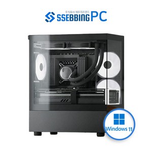 [쌔삥PC] 게이밍 컴퓨터 데스크탑 조립PC 어항케이스 인텔 AMD, SG-15번, WIN11 Home, 1TB, 32GB, 블랙