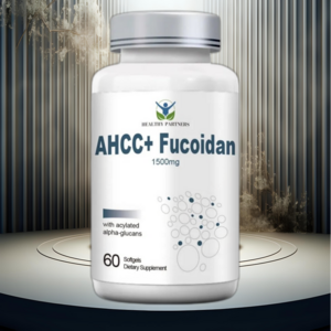 헬시파트너 AHCC 후코이단 1500mg 베타글루칸 표고버섯 균사체 알파글루칸 미역귀 무관세, 1개, 60정