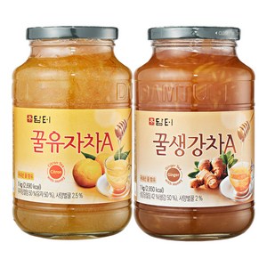 담터 꿀유자차A 1kg+꿀생강차A 1kg, 2개, 2개입