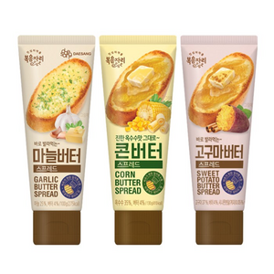 복음자리 짜먹는 스프레드 마늘버터 +콘버터 +고구마버터 (총3개), 130g, 3개