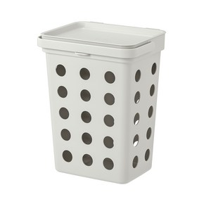 이케아 HÅLLBAR 홀바르 음식물 쓰레기통+뚜껑 라이트그레이 10 l + 파트스캐너 미니키보드브러쉬, 1개