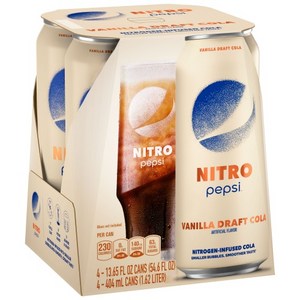 미국 니트로 펩시 드래프트 콜라 바닐라 404ml 4팩 Nito Pepsi, 4개