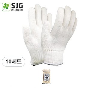 SJG 클로버 면장갑 40g 100켤레, 검정, 10개