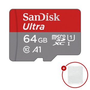 샌디스크 마이크로SD카드 Ulta A1 울트라 SDSQUA + SD카드 케이스, 1개, 64GB