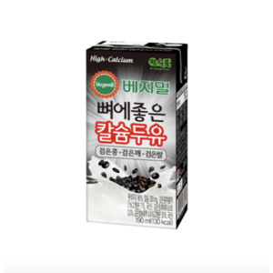 베지밀 뼈에좋은 칼슘두유 검은콩 깨 쌀, 190ml, 48개