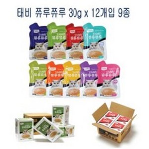 테비토퍼 쮸루쮸루 고양이파우치 생선 30g, 오리지널, 12개