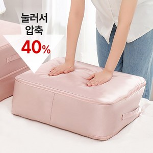 [수납력최고]루시아이 새틴 압축 수납함 이불용 파우치, 1개, 블루