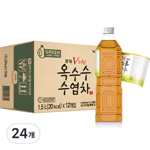 광동 V라인 옥수수 수염차 무라벨, 1.5L, 24개