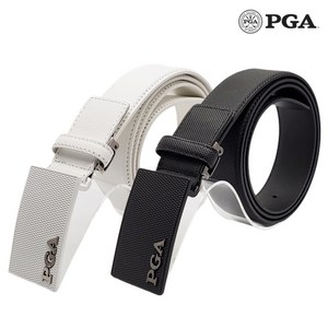 PGA 남성 골프 이태리 천연 소가죽 버클 패턴 벨트, PGA004 화이트