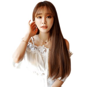 하이유니 긴생머리 여자 부분 헤어 피스 스트레이트 붙임머리 가발 1피스, 네츄럴블랙 / 60cm, 1개