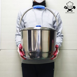 우승주방 국산 스텐 들통 찜통 양동이 찜솥 찜판포함, 4호 특대 18.5L, 1개