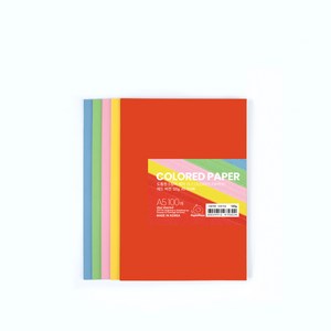 PaperPhant 도톰한 5컬러 색지(5 COLORED PAPER) 레드 버전, 120g A5 100매