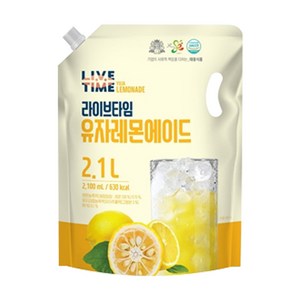 [태웅식품본사] 라이브타임 유자레몬에이드, 2.1L, 2개