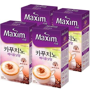 맥심 카페 카푸치노 헤이즐넛 커피믹스, 13g, 10개입, 4개