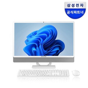 삼성전자 올인원 일체형 PC 프로스트 화이트 DM530ADA-L25A (펜티엄골드 7505 60.5cm WIN11 Po) 기업용 사무용 학습용, 256GB