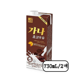 푸르밀 가나 초코우유 730ml 2개, 1.46L