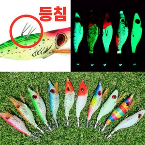 fish-fly 쭈꾸미 왕눈이에기 야광 등쌍침 10종 세트, 1개