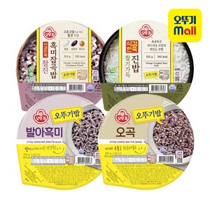 오뚜기밥 발아흑미 6개+오곡 6개+찰기가득진밥 6개+찰진흑미잡곡밥 6개, 210g, 24개