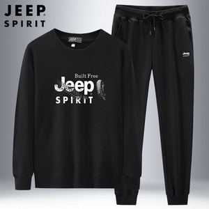 JEEP SPIRIT 지프 남성용 봄가을 라운드 맨투맨 트레이닝 레포츠 세트 0030+사은품