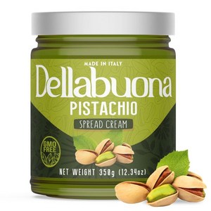 Dellabouna Pistachio Ceam - Italian Pistachio Spead - NON GMO Eco-Fiendly Gluten-Fee 1, 1개, 350g