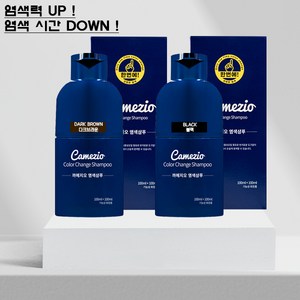 까메지오 한번에 염색샴푸 200ml, 2개, 블랙:2개