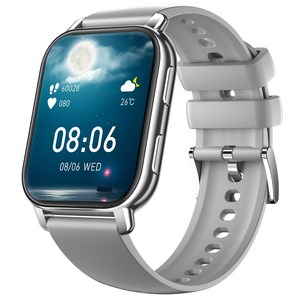 와피크 웨어러블 통화 스마트워치 P5S 한글판 1.85인치, GPS + 블루투스, 4.7cm, 실버