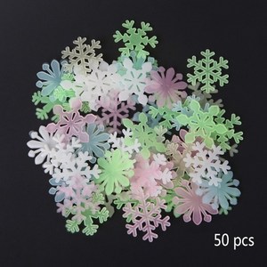 50Pcs 3D 야광 눈송이 야광 홈가든 형광 데칼, 멀티