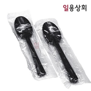 [ILYONG] 일회용 숟가락 DP 176mm 완전 개별포장 낱개포장 검정 1500개, 1개