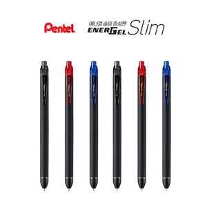 Pentel 펜텔 에너겔 슬림 볼펜 (BLN435R1 BL437R1), 0.7-흑색