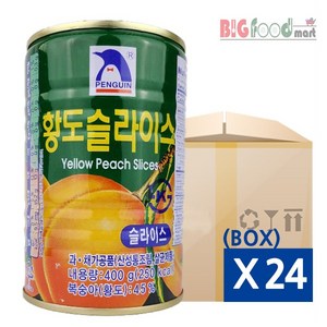 펭귄 황도 슬라이스, 400g, 24개